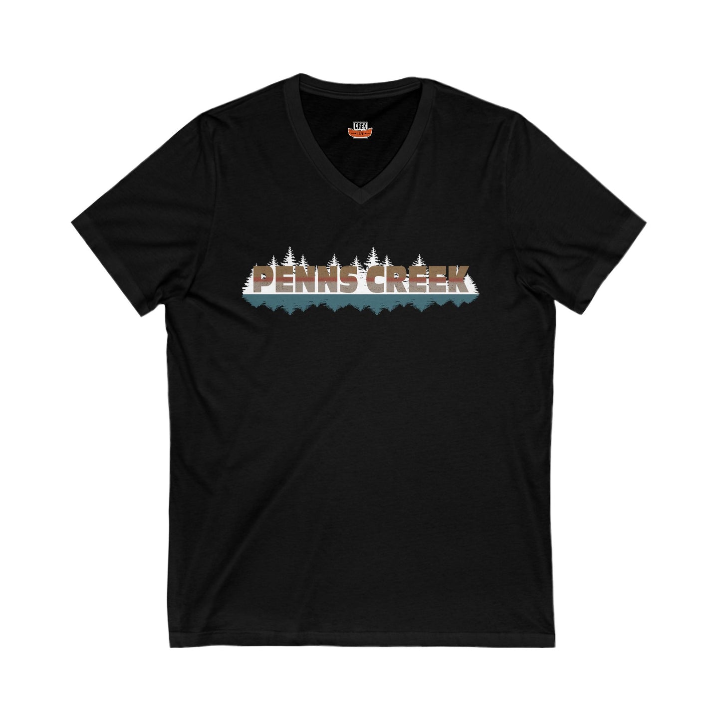 Penns Creek V-Neck Tee - Unisex Jersey Short Sleeve Shirt