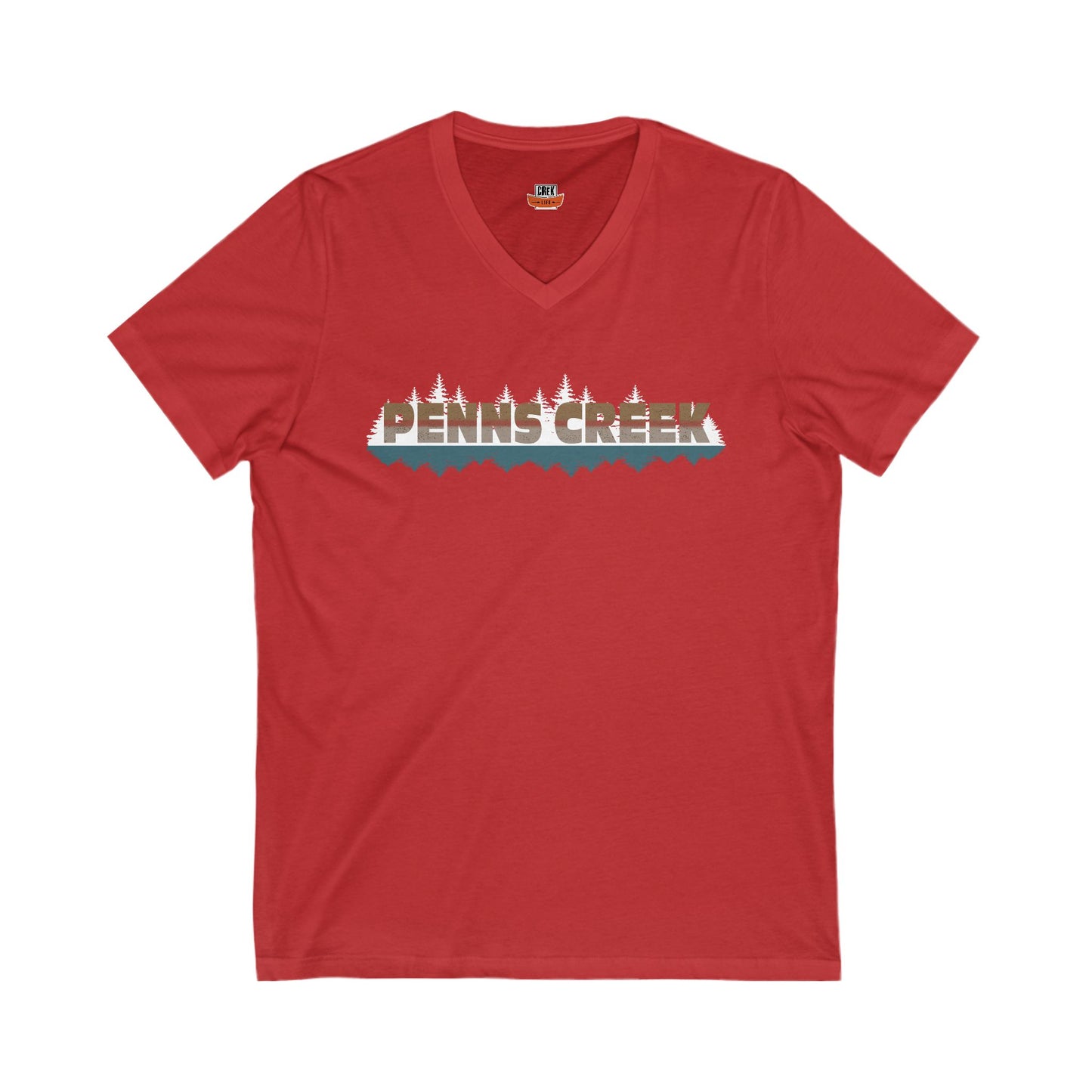 Penns Creek V-Neck Tee - Unisex Jersey Short Sleeve Shirt