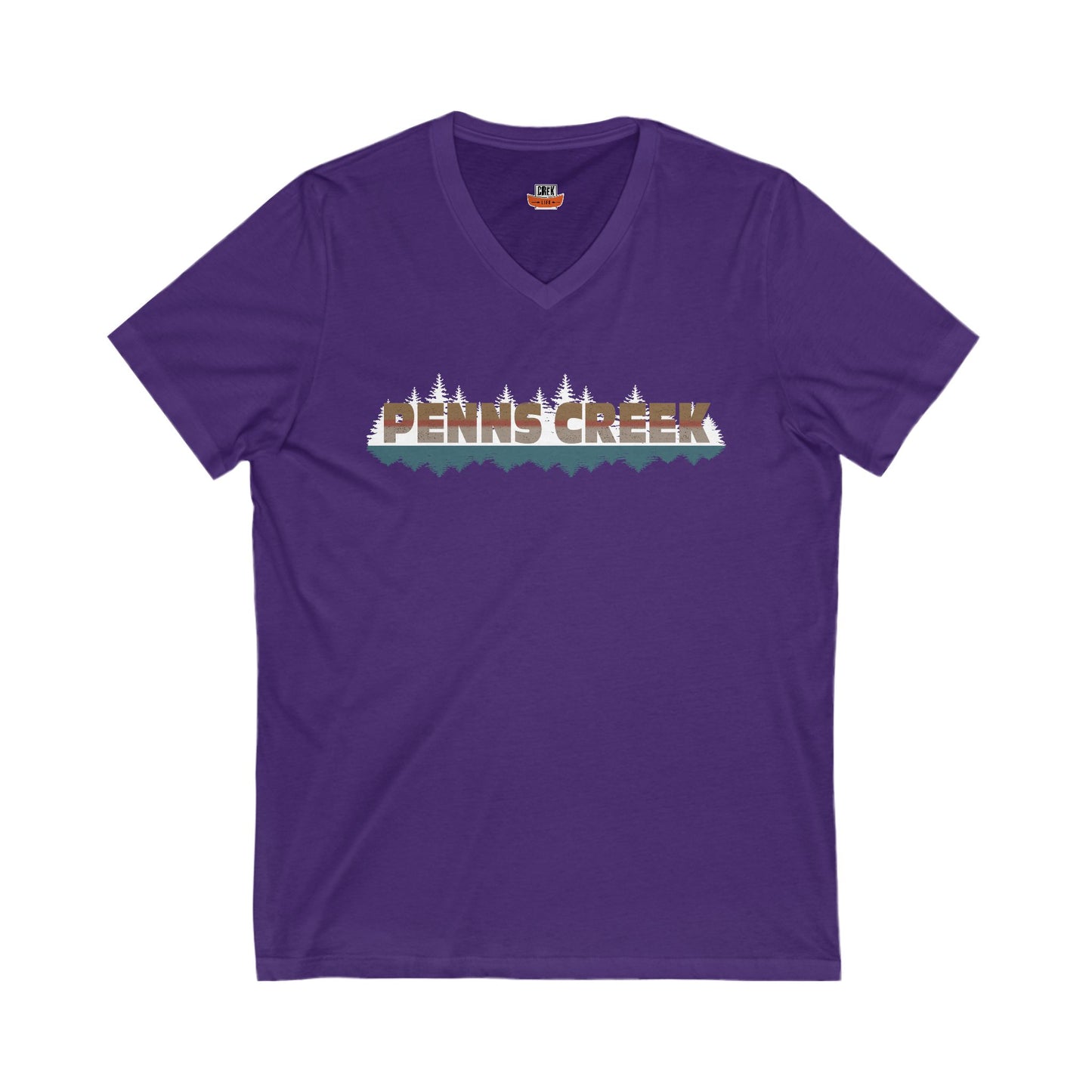 Penns Creek V-Neck Tee - Unisex Jersey Short Sleeve Shirt