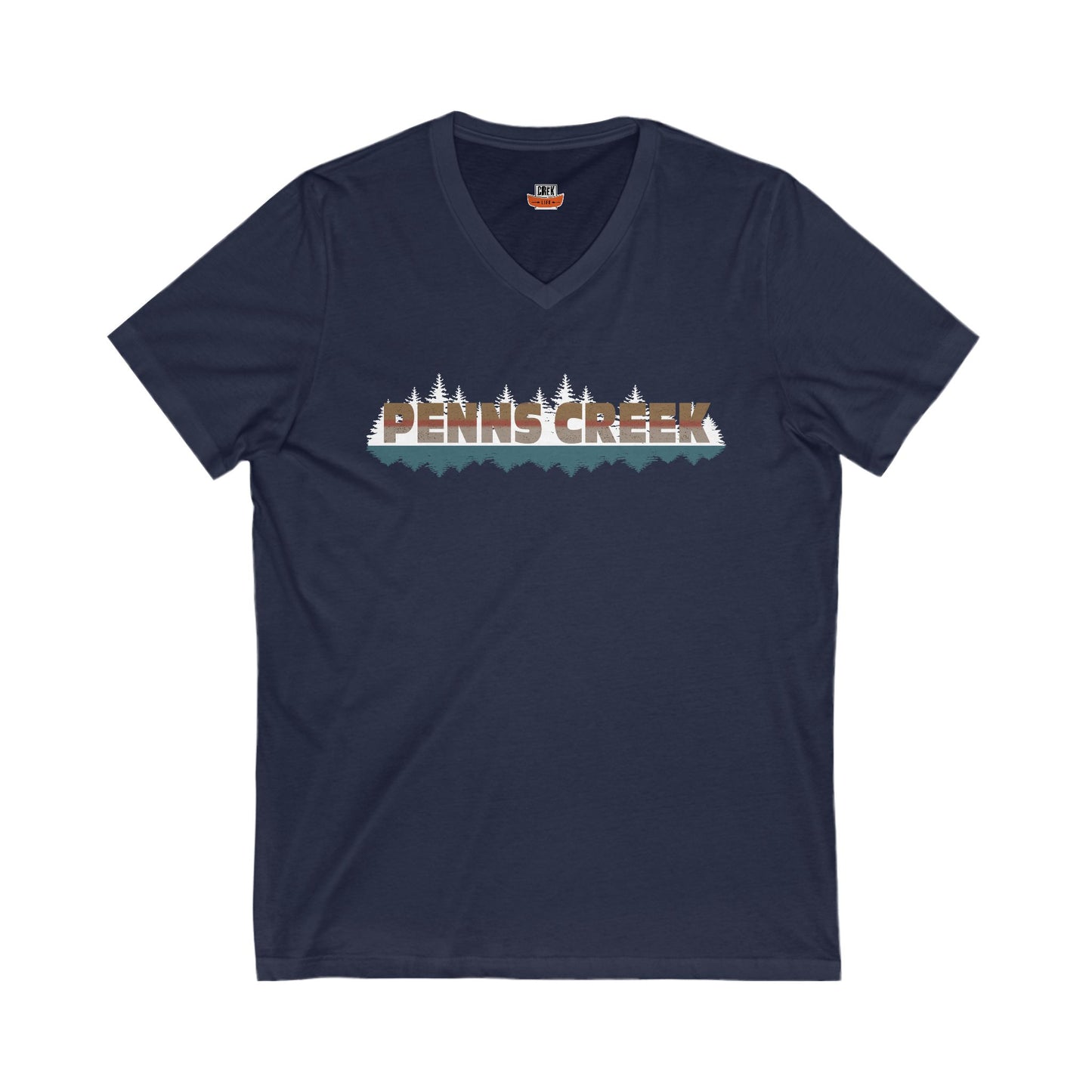 Penns Creek V-Neck Tee - Unisex Jersey Short Sleeve Shirt