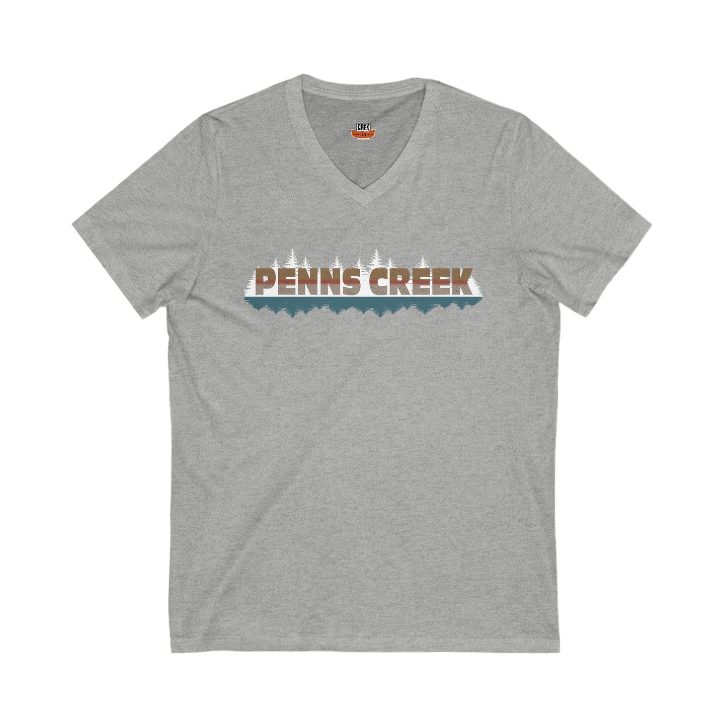 Penns Creek V-Neck Tee - Unisex Jersey Short Sleeve Shirt