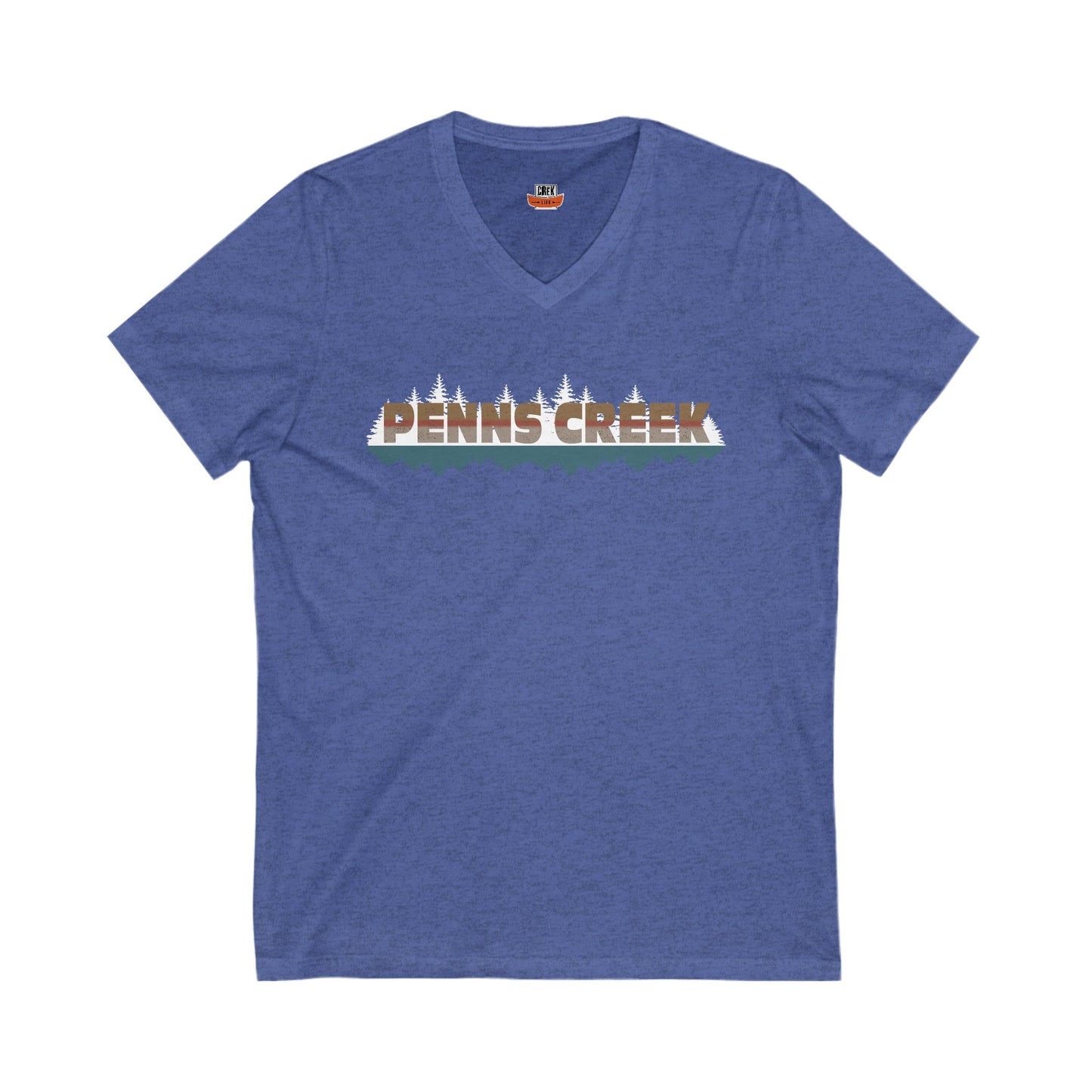 Penns Creek V-Neck Tee - Unisex Jersey Short Sleeve Shirt