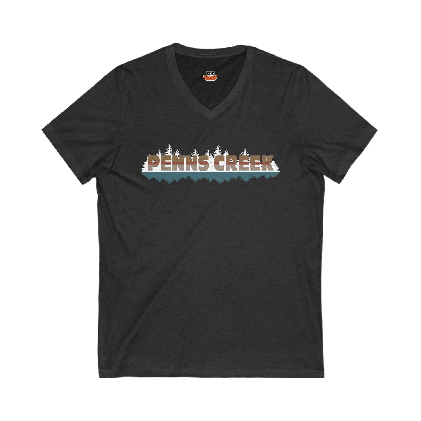 Penns Creek V-Neck Tee - Unisex Jersey Short Sleeve Shirt