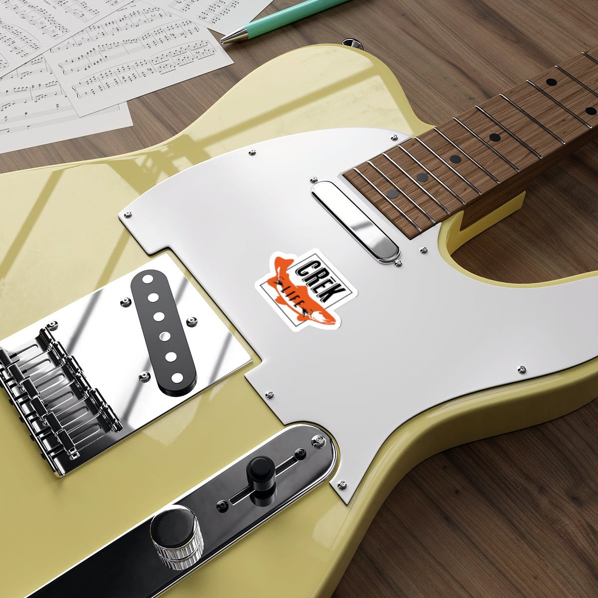 Crēk Life Trout Logo: Die-Cut Stickers