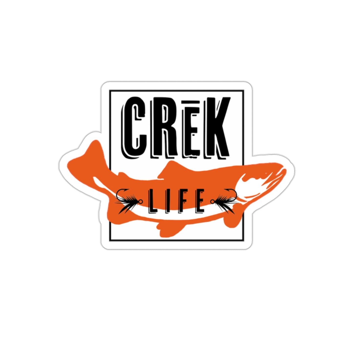 Crēk Life Trout Logo: Die-Cut Stickers