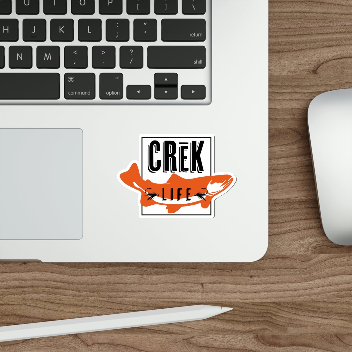 Crēk Life Trout Logo: Die-Cut Stickers