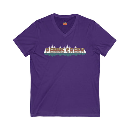 Penns Creek V-Neck Tee - Unisex Jersey Short Sleeve Shirt