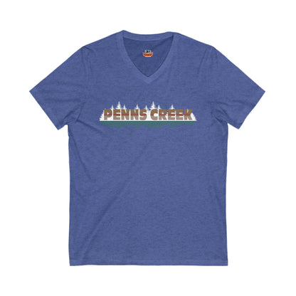 Penns Creek V-Neck Tee - Unisex Jersey Short Sleeve Shirt