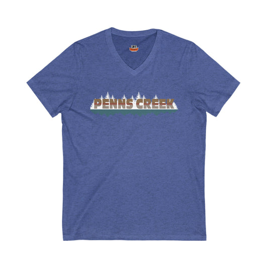 Penns Creek V-Neck Tee - Unisex Jersey Short Sleeve Shirt