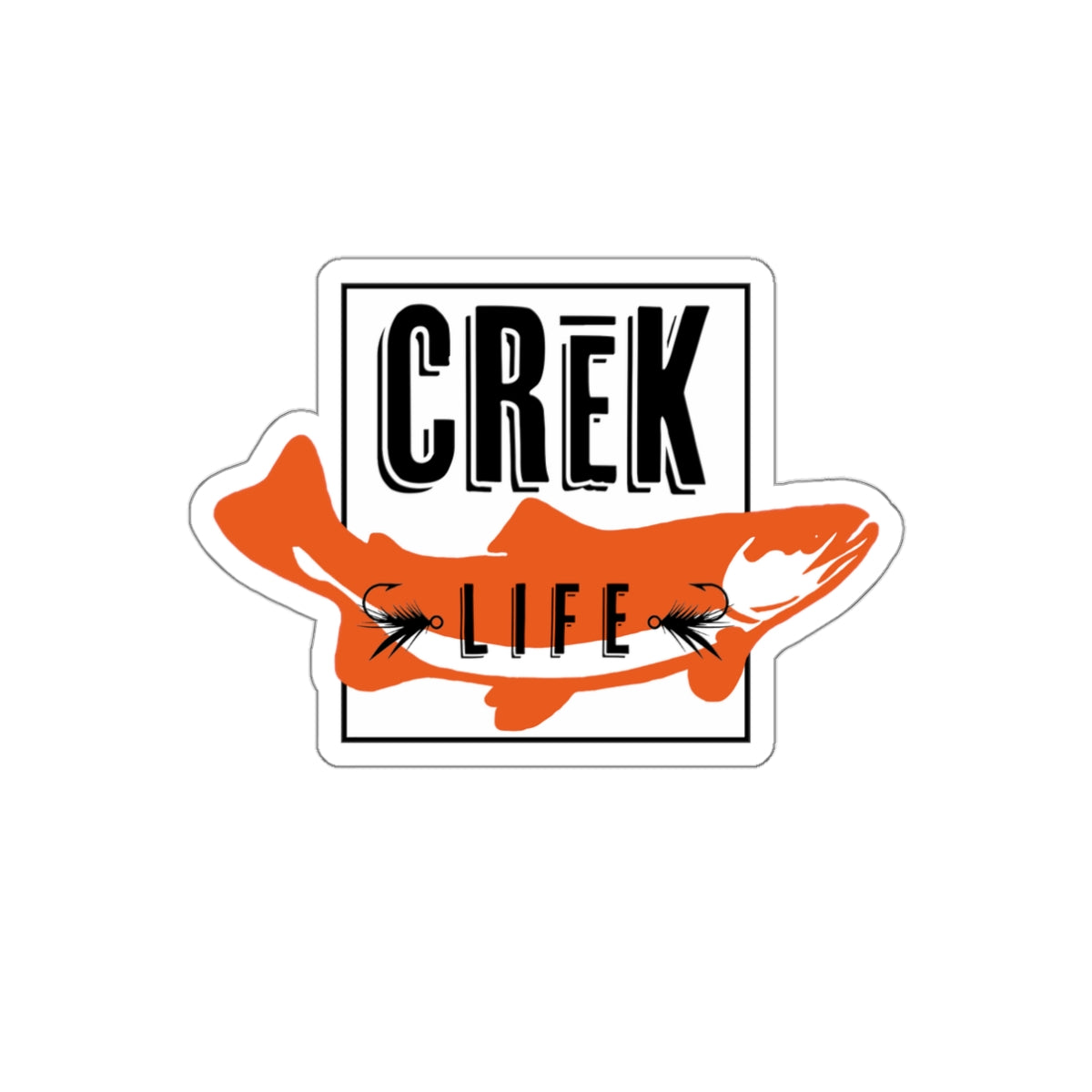 Crēk Life Trout Logo: Die-Cut Stickers