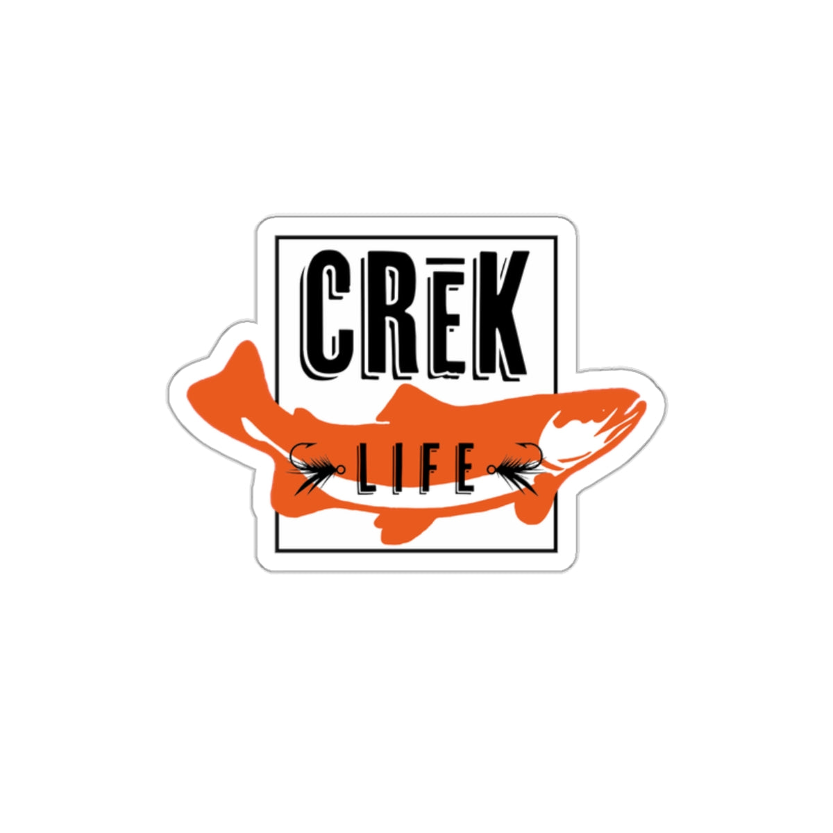 Crēk Life Trout Logo: Die-Cut Stickers